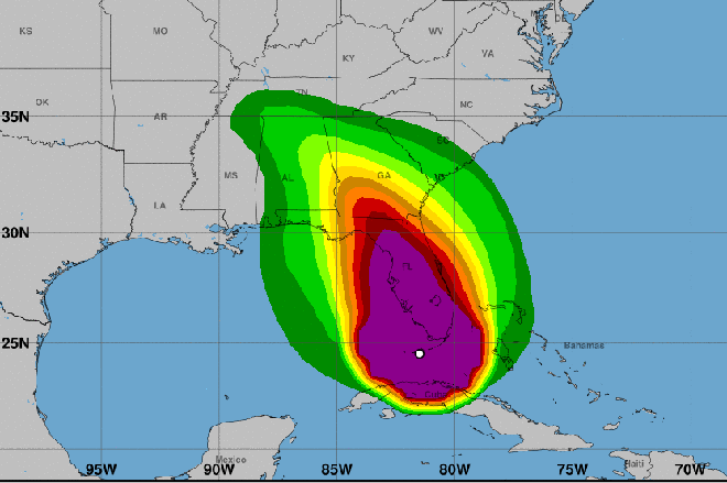 MAP - Hurricane Irma - September 10, 2017