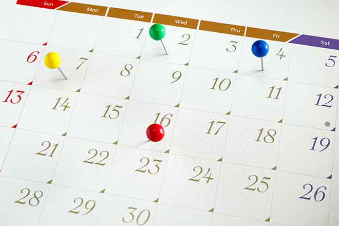PROMO Miscellaneous - Calendar Events Dates Pins - iStock - nunawwoofy
