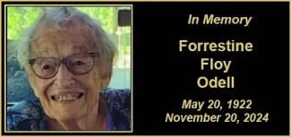 Memorial photo of Forrestine Floy Odell of Bent County, Colorado.