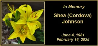 Memorial photo for Shea L. (Cordova) Johnson