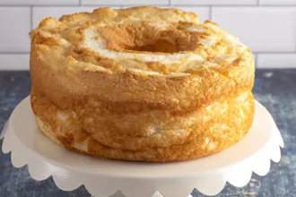 Serving plate with a pineapple angel food cake